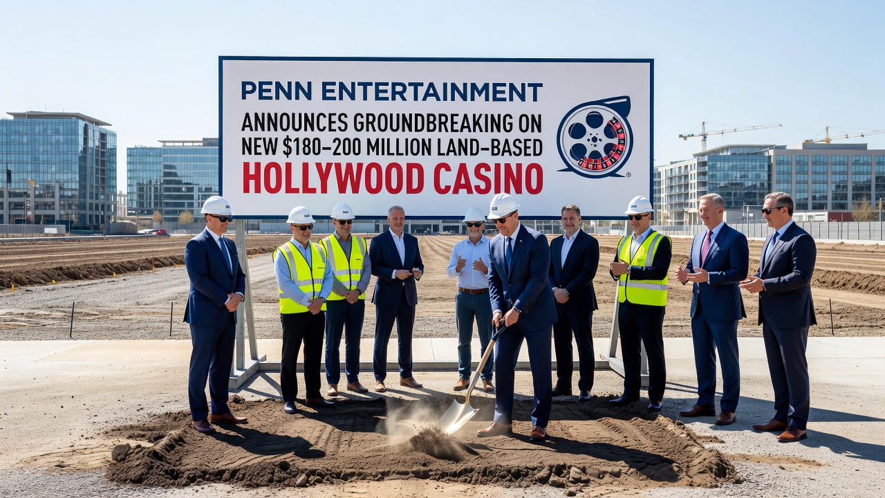 Construction site overview highlighting the transition from riverboat to new land-based Hollywood Casino Hotel Council Bluffs
