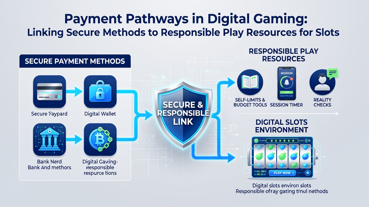 Diagram showing how payment security features link to responsible gambling resources in digital gaming